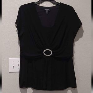 Rhinestone Accented Blouse - 20W